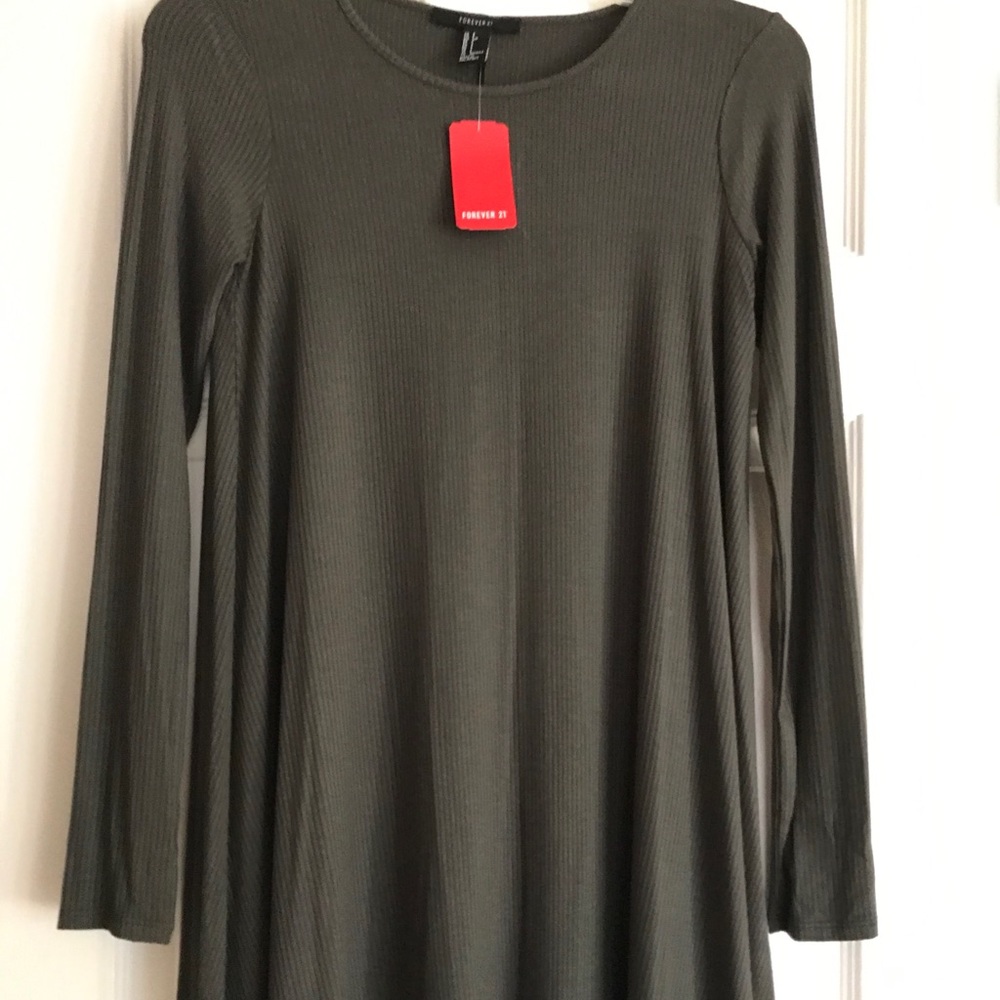 NWT Forever 21 Ribbed Long Sleeve Dress